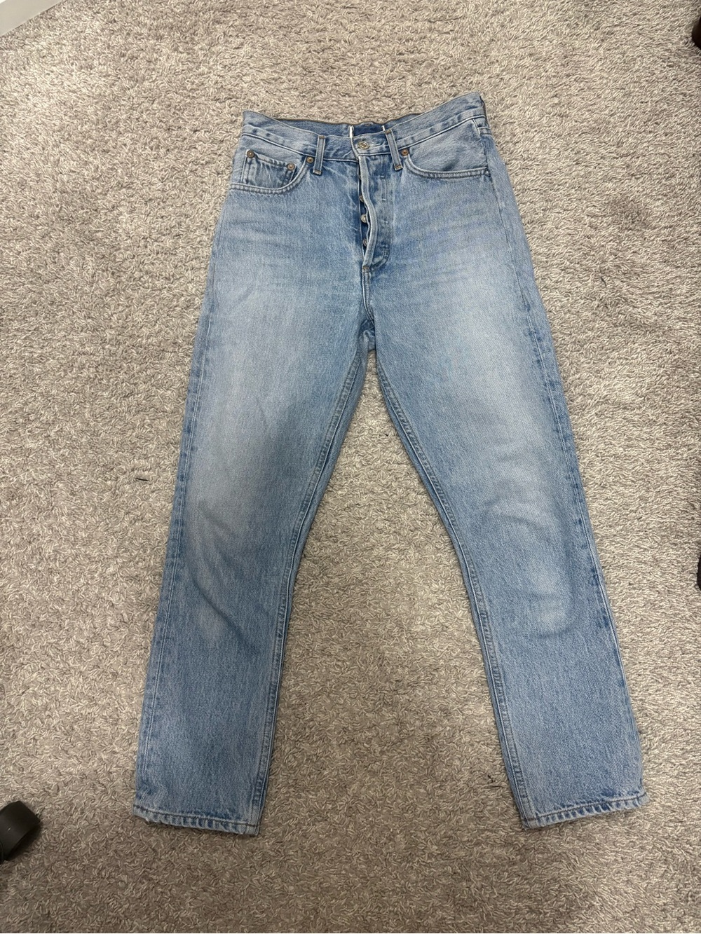 Agolde Light Blue Straight Leg Jeans - 100% cotton - Size 0/25